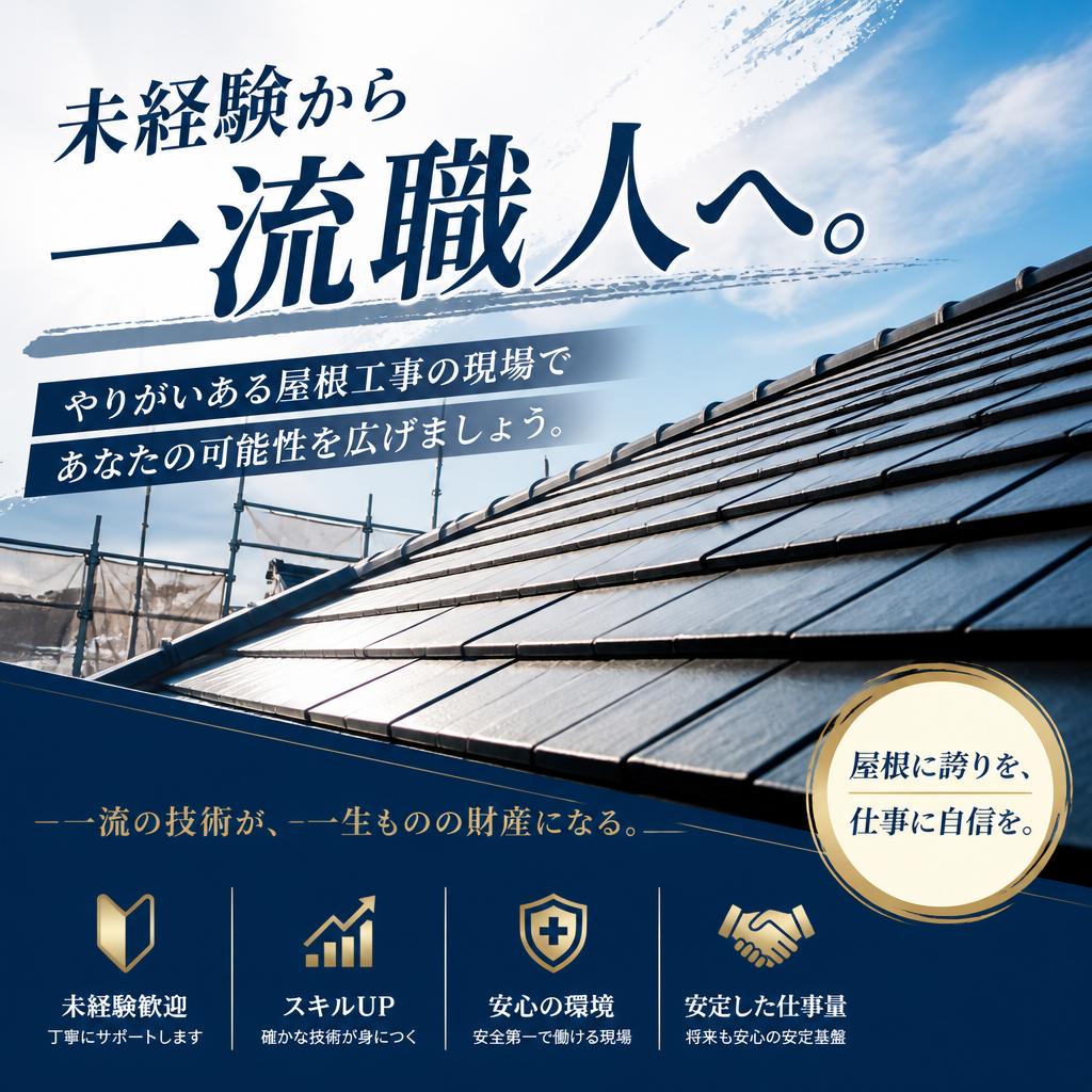 未経験から一流職人へ。やりがいある屋根工事の現場であなたの可能性を広げましょう。