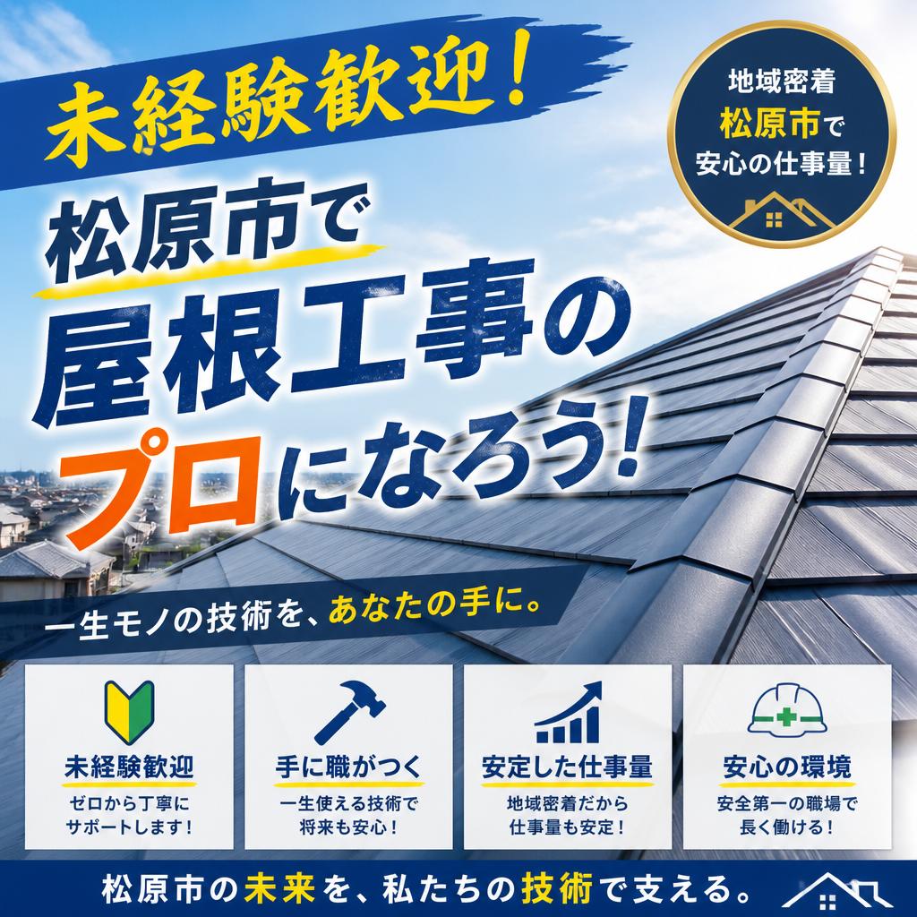 未経験歓迎！松原市で屋根工事のプロになろう！